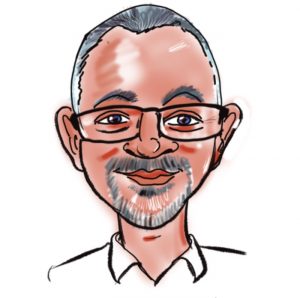 Caricature of John Berry, Kingsley Roofing estimator