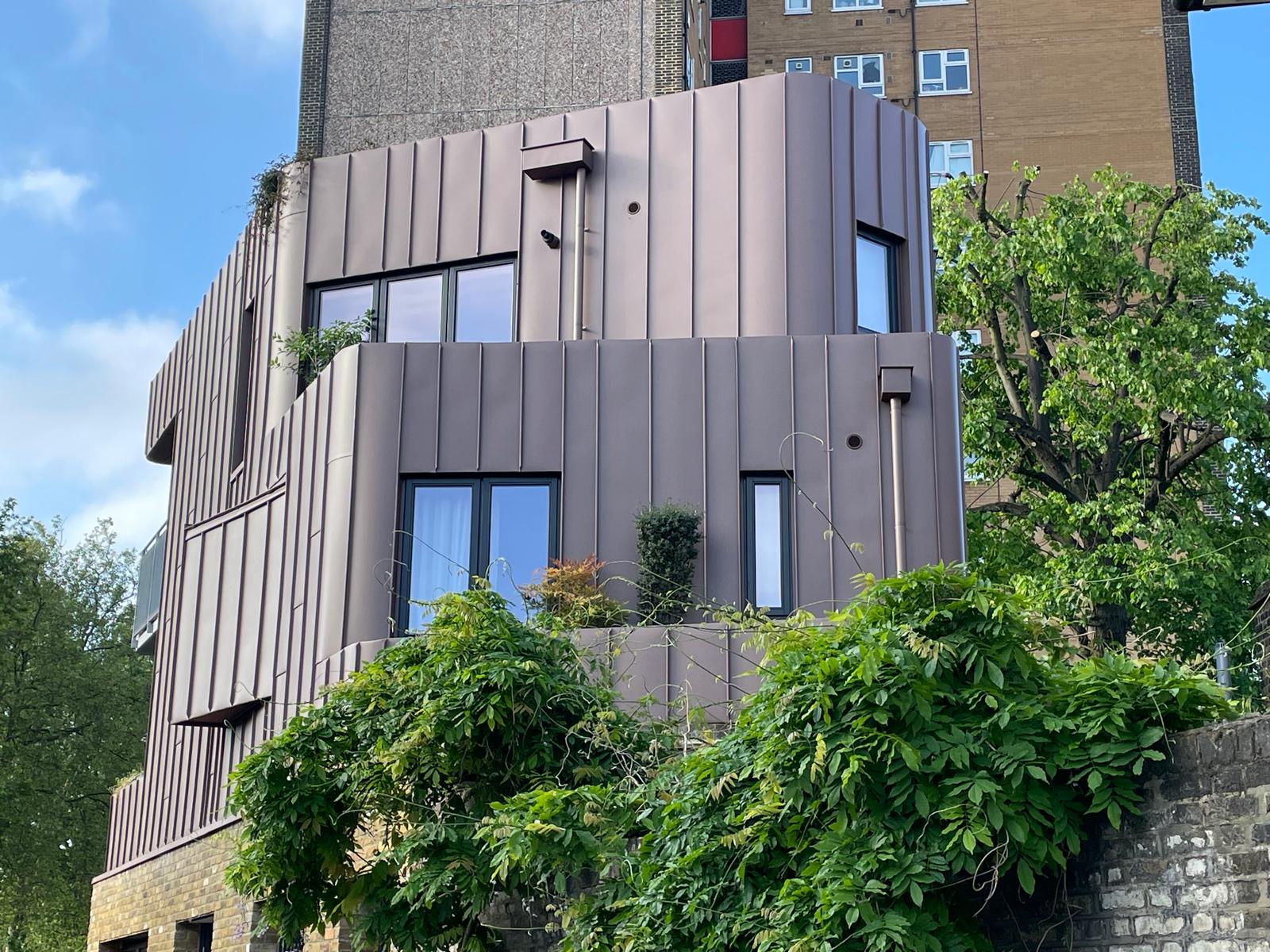 Zinc Cladding Standing Seam Residential Building Project London